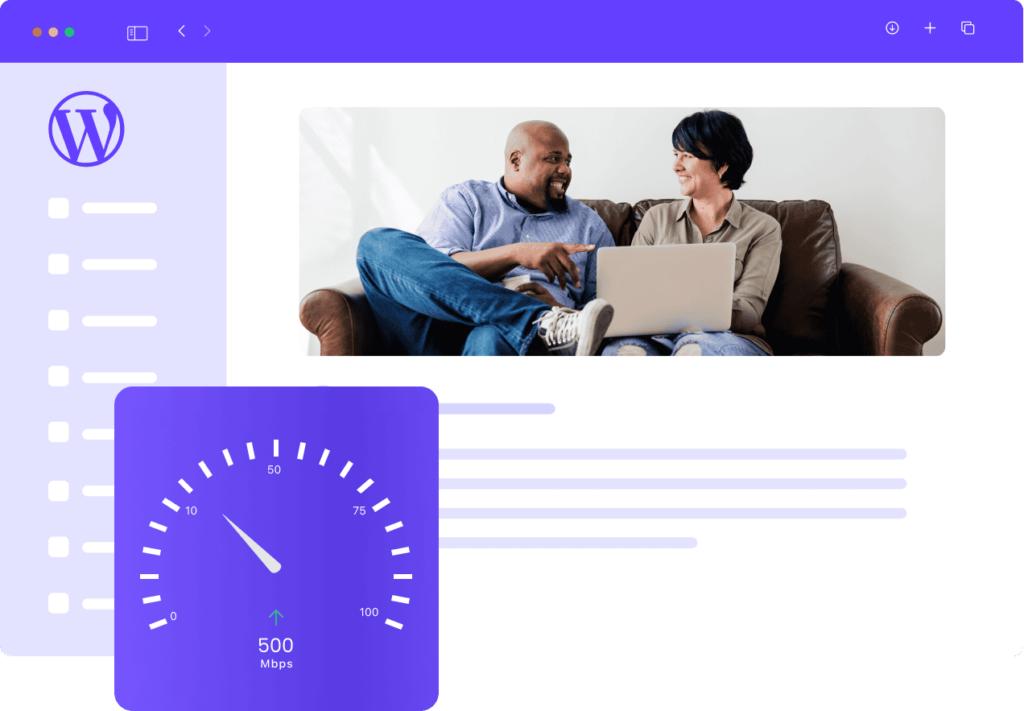 Pareja creando un sitio web en wordpress